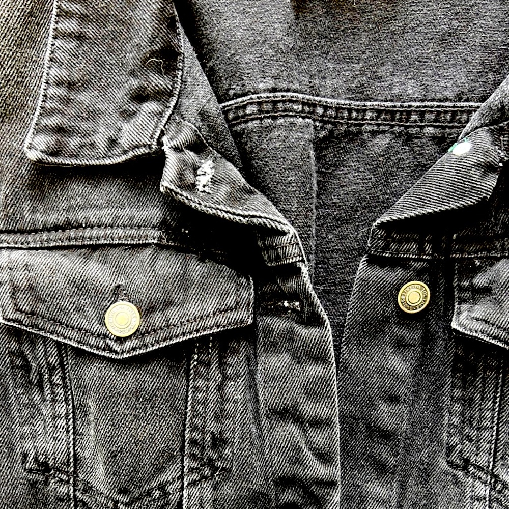 Free People black denim jacket